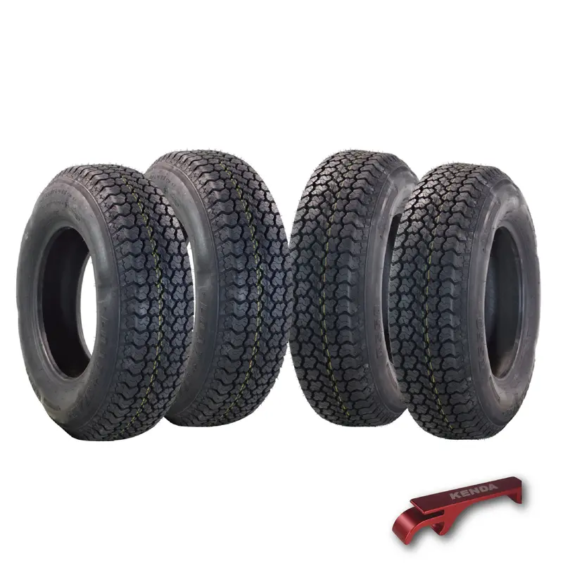 Load Star St225/75D15 K550 8-Ply Trailer Tire – M-Speed Rated, Includes Keychain Set (X4) 1
