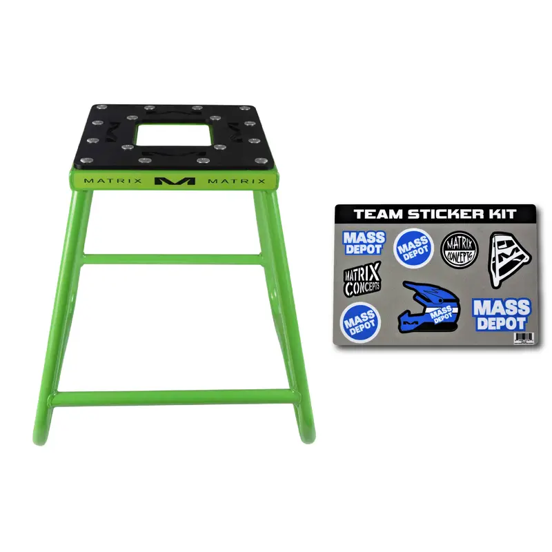 Matrix Concepts C1 Full-Size Steel Motorcycle Stand – Green, 300 Lb Capacity | Durable Off-Road Bike Stand With Anti-Slip Rubber Top 1