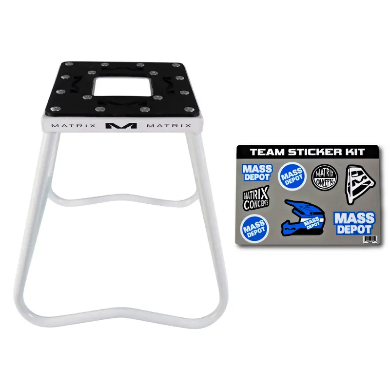 Matrix Concepts C1 Full-Size Steel Motorcycle Stand – White, 300 Lb Capacity | Sleek, High-Strength Bike Stand For Maintenance & Tuning 1