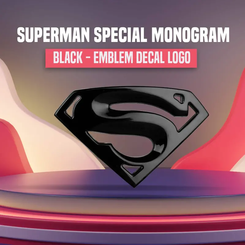 Matte Black 3D Metal Superman Emblem 1