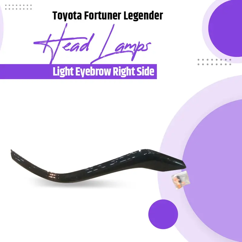 Matte Black Headlight Eyebrow Accent – Right Side For Toyota Fortuner Legender (2022–2024) 1