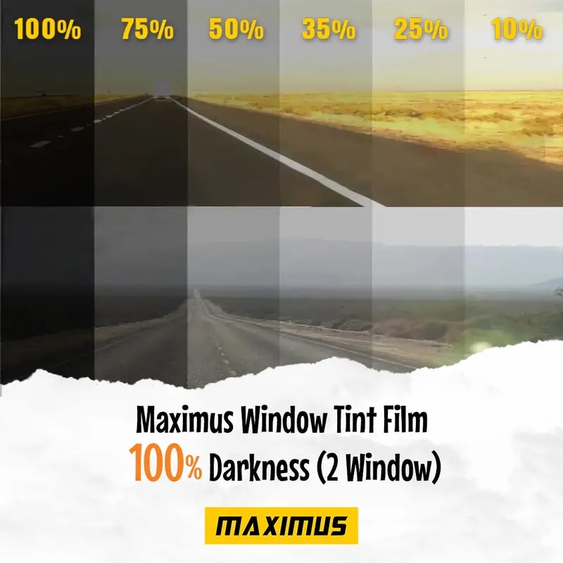 Maximus Black Light-Blocking Window Tint Film – Pack Of Two Panels 1