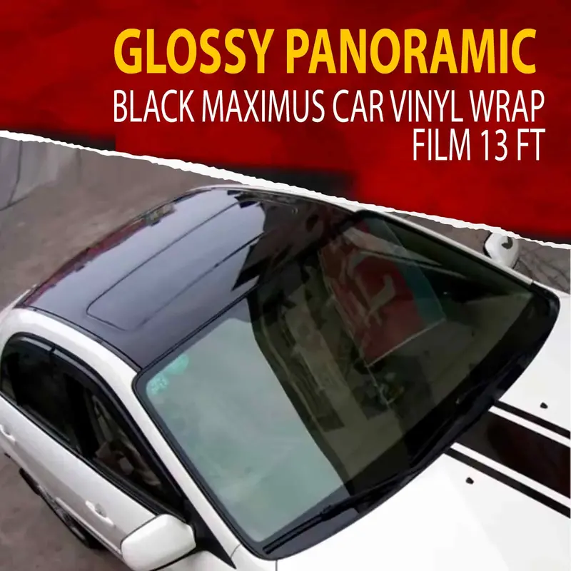 Maximus Glossy Panoramic Black Vinyl Wrap Film – 13-Foot Roll 1