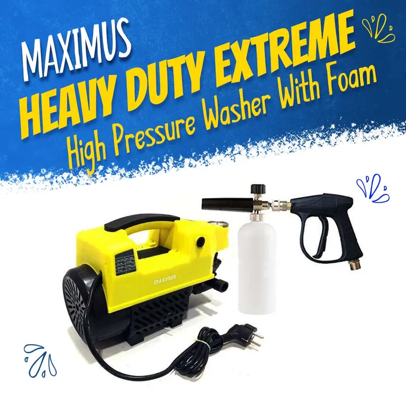 Maximus Heavy-Duty Pressure Washer With Foam Cannon – 130–120 Bar, For Auto Detailing (Home & Pro Use) 1