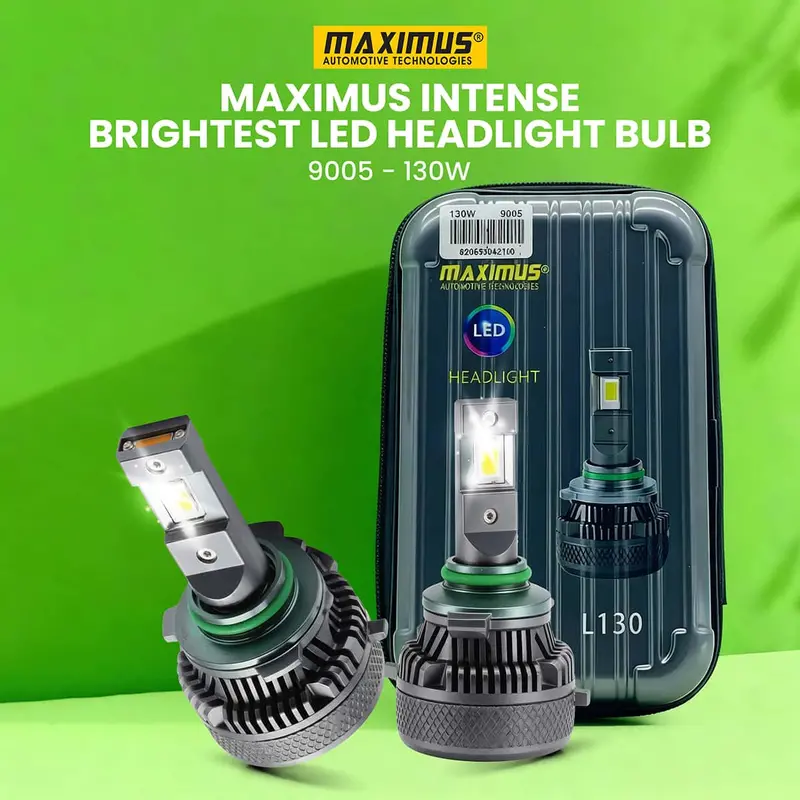 Maximus Intense 130W 9005 Led Headlight Bulb – High-Power Upgrade For Halogen Sockets 1