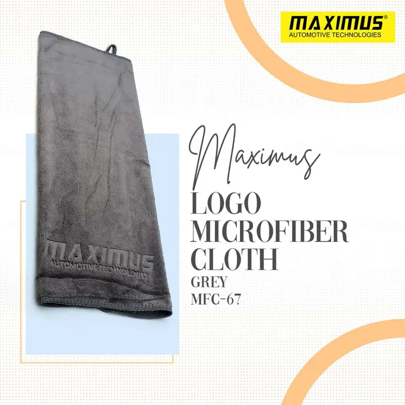 Maximus Logo Microfiber Cloth (Mfc-67) – 40×40 Cm, 400 Gsm, Grey 1