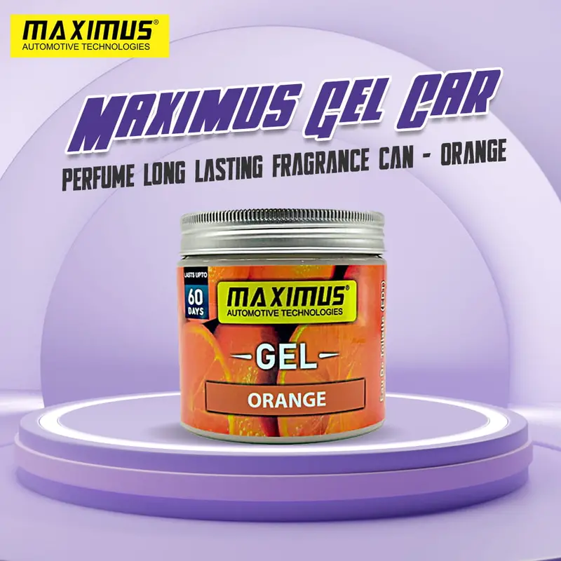 Maximus Long-Lasting Gel Car Air Freshener – Citrus Orange Scent 1