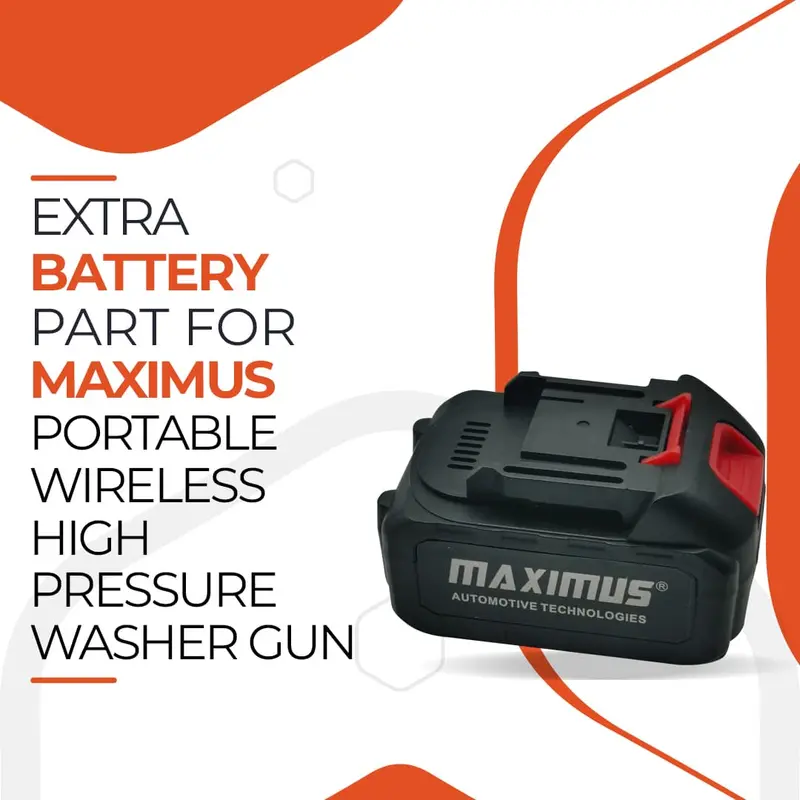 Maximus Portable Wireless Pressure Washer – Spare Battery Pack For Spray Gun 1