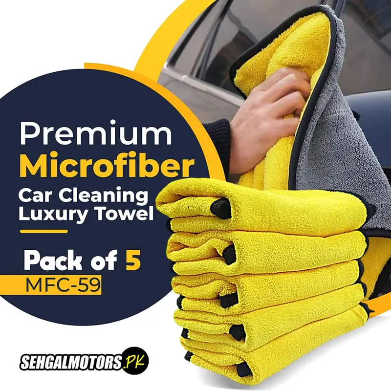 Maximus Premium Microfiber Car Cleaning Towel Pack – 5-Piece (40×30 Cm) 1