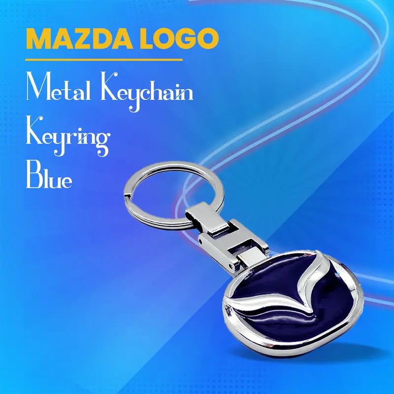 Mazda Metal Keychain – Vibrant Blue Logo Accent 1