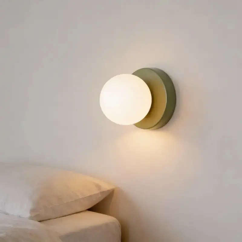 Metal-Finished Glass Globe Wall Sconce – Modern Round Wall Light 1