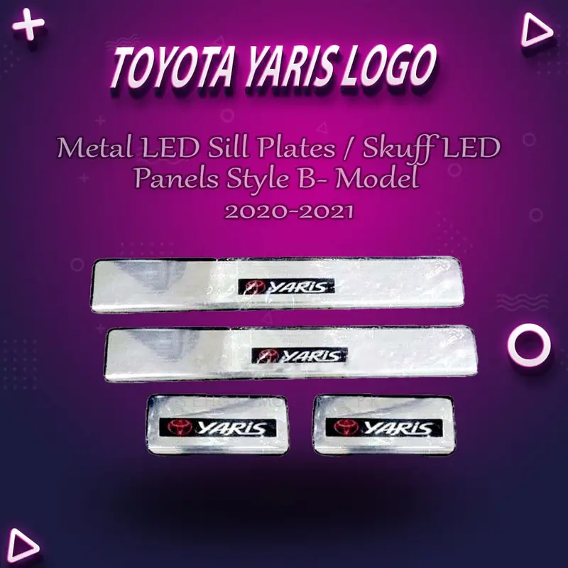 Metal Led Door Sill Plates For Toyota Yaris (2020–2021) – Style B 1