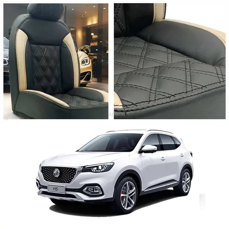 Mg Hs Black And Beige Diamond-Weave Seat Covers (2020–2025) 1