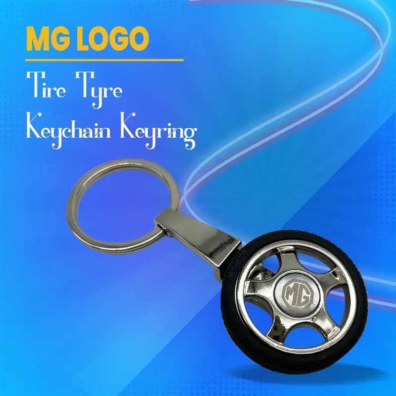 Mg Tire-Themed Keychain With Heritage Brand Logo 1