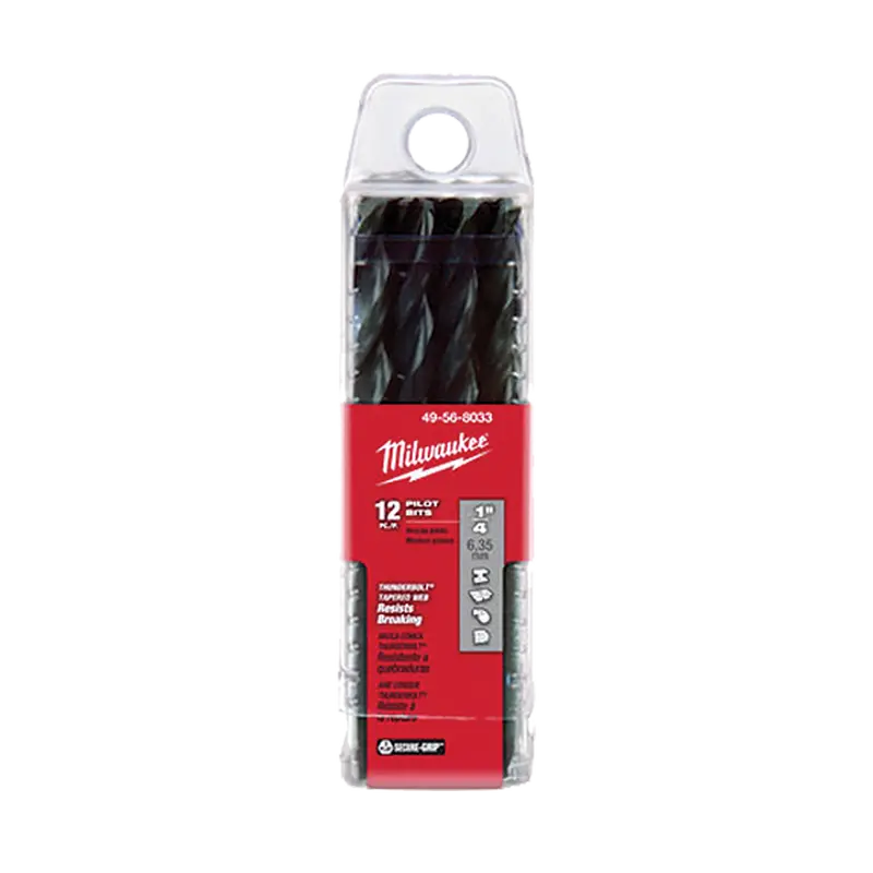 Milwaukee 1/4" X 3-1/2" Replacement Pilot Drill Bit – Pack Of 12 (Model 49568033A) 1
