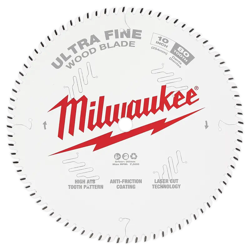 Milwaukee 10" (254Mm) 80-Tooth Ultra-Fine Circular Saw Blade – Model 48408032 1