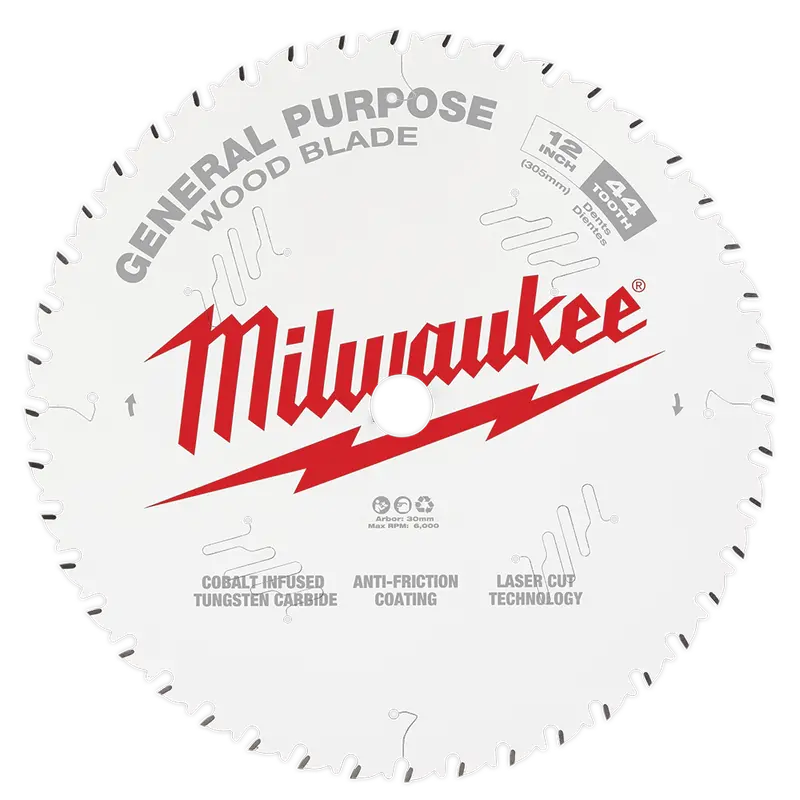 Milwaukee 12" (305Mm) 44-Tooth General-Purpose Circular Saw Blade – Model 48408220 1