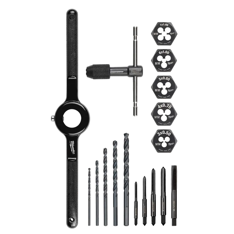 Milwaukee 17-Piece Metric Tap And Die Set — High-Carbon Steel Construction 1