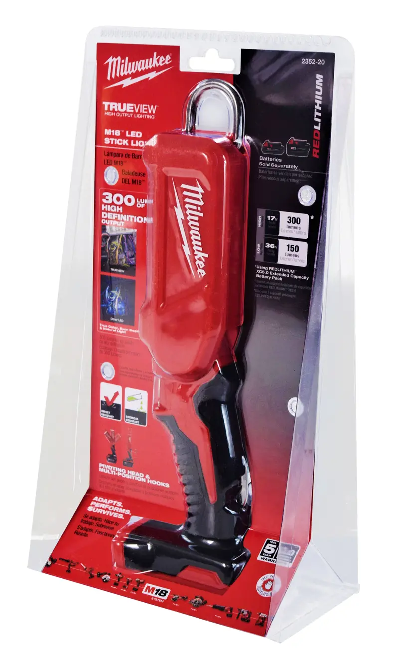 Milwaukee 2352-20 M18 Cordless 300-Lumen Led Stick Light (Tool-Only) 1