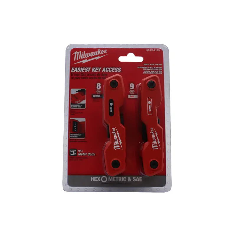 Milwaukee 48-22-2183 17-Piece Sae/Metric Folding Hex Key Set – Compact, Durable, Ergonomic Storage 1