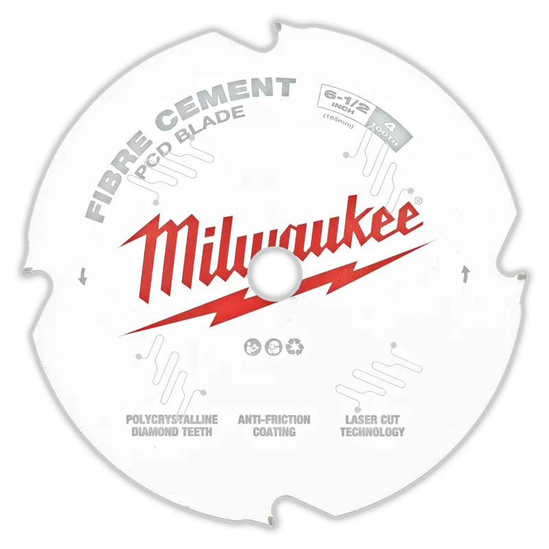 Milwaukee 6-1/2" (165Mm) 4-Tooth Pcd-Coated Fibre Cement Circular Saw Blade – Model 48408675 1