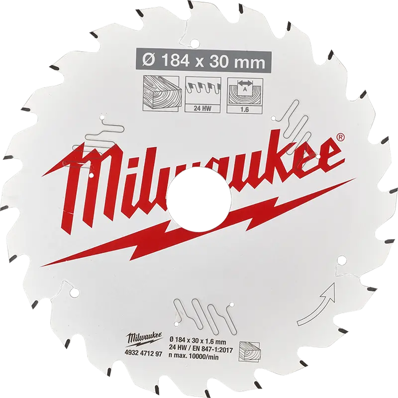 Milwaukee 7-1/4" (184Mm) 24-Tooth Framing Circular Saw Blade With 30Mm Arbor 1