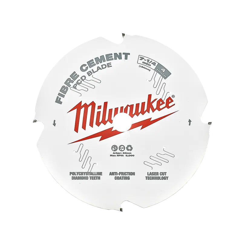 Milwaukee 7-1/4" (184Mm) Pcd-Coated Fibre Cement Circular Saw Blade – Model 48409000 1