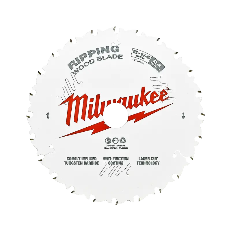 Milwaukee 8-1/4" (210Mm) 24-Tooth Rip Cut Circular Saw Blade 1