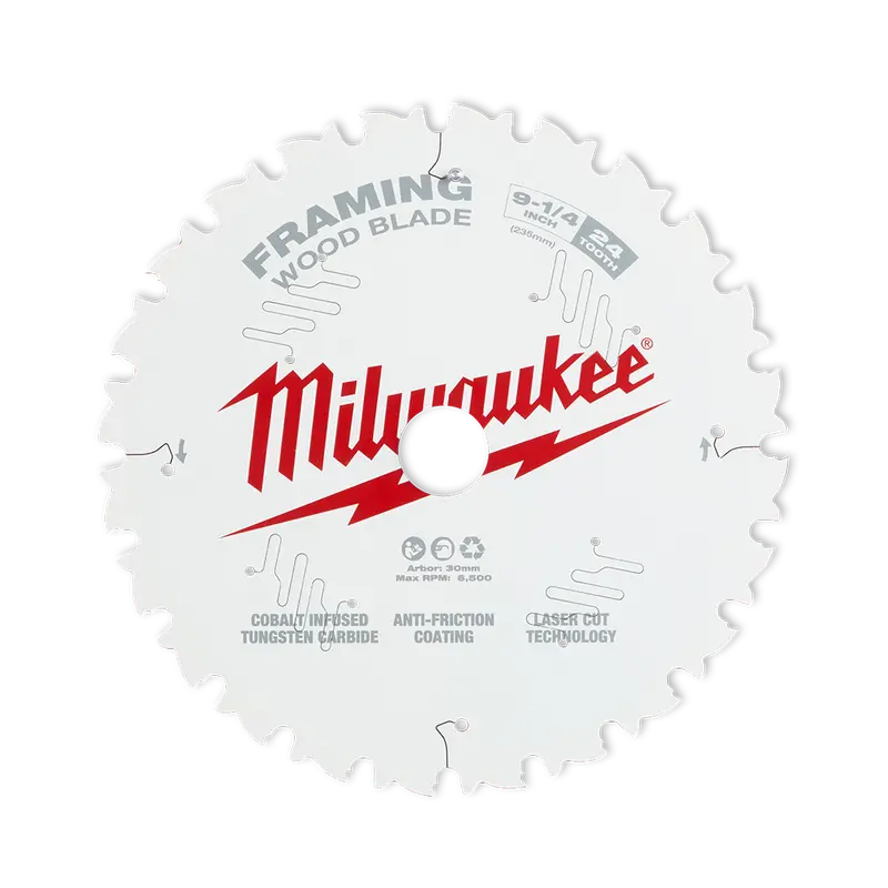 Milwaukee 9-1/4" (235Mm) 24-Tooth Framing Circular Saw Blade – Model 48408924 1