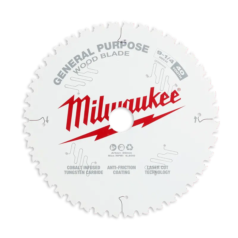 Milwaukee 9-1/4" (235Mm) 40-Tooth Fine Finish Circular Saw Blade – Model 48408926 1