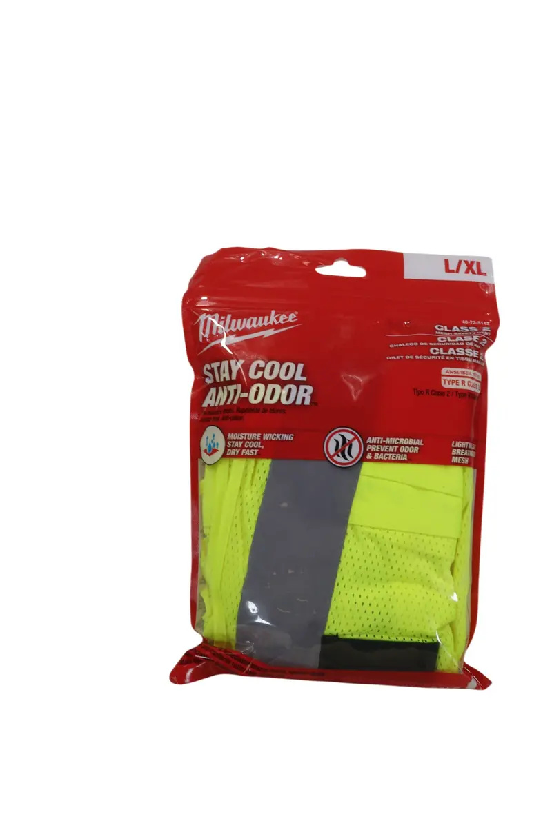 Milwaukee Class 2 High-Visibility Yellow Mesh Safety Vest – L/Xl, Ansi Compliant 1