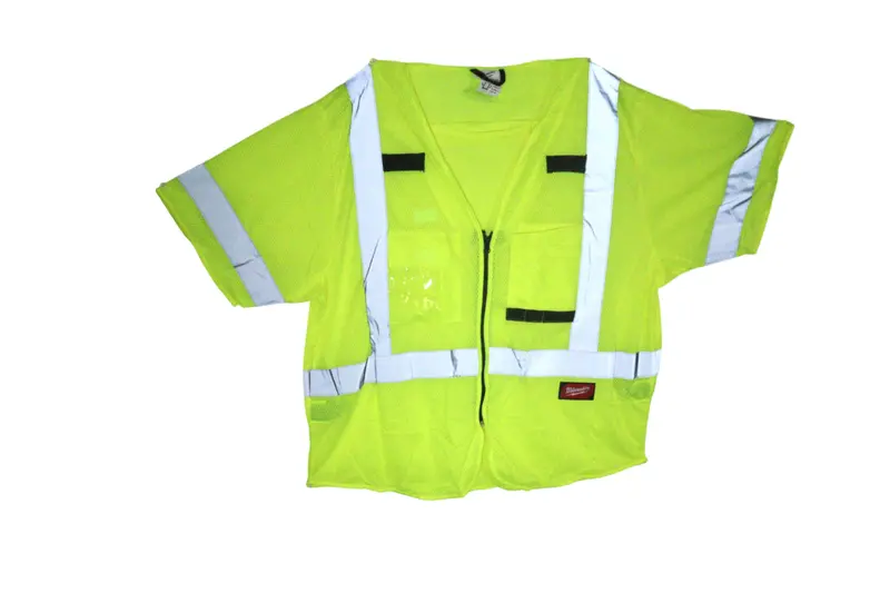 Milwaukee Class 3 High-Visibility Yellow Mesh Safety Vest – 2X/3X-Large With 9 Pockets & Sleeves 1