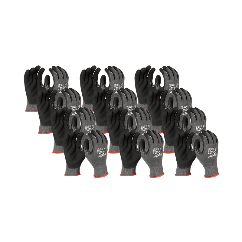 Milwaukee Cut Level 5 Nitrile-Coated Work Gloves – Size M, 12-Pack (Model 48228951A) 1