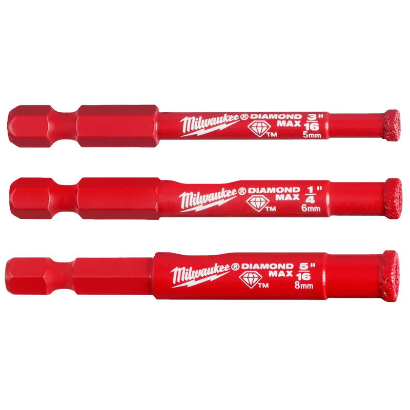 Milwaukee Diamond Plus 3-Piece Diamond Hole Saw Set: 5 Mm, 6 Mm, And 8 Mm 1