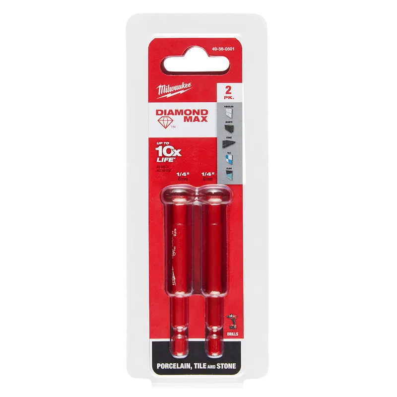 Milwaukee Diamond Plus One-Piece Diamond Hole Saw – 6 Mm (1/4 In), 2-Pack 1