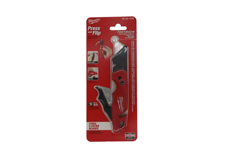 Milwaukee Fastback® Folding Utility Knife – Quick-Change Blade System, Metal Body With Wire Stripper & Gut Hook 1