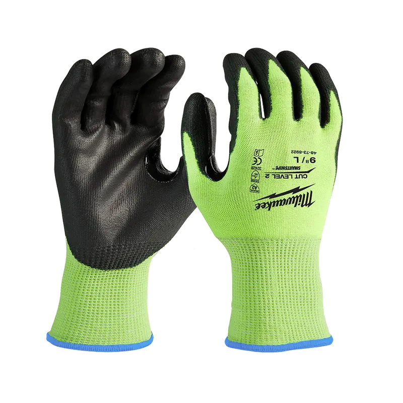 Milwaukee High-Visibility Pu-Dipped Gloves – Cut Level 2 – Xxl – Model 48738924 1