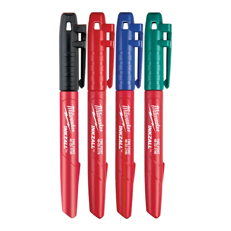 Milwaukee Inkzall Fine Tip Multi-Color Marker Pack (4-Pack) - Model 48223106 1