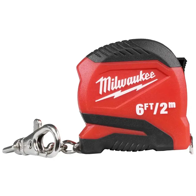Milwaukee Keychain Tape Measure – 6-Foot (2-Meter) Portable Mini Ruler - Model 48221706T 1