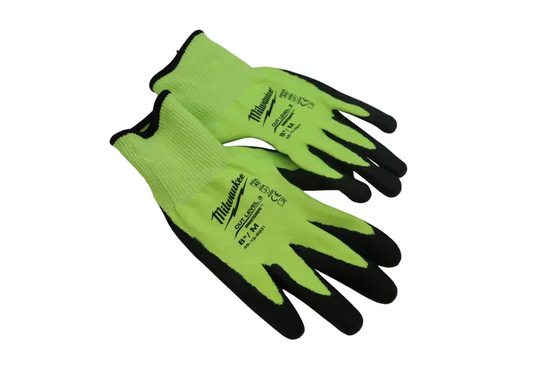 Milwaukee Level 3 Cut-Resistant Work Gloves – Medium, Pu-Dipped, Hi-Vis Yellow (12-Pack) 1