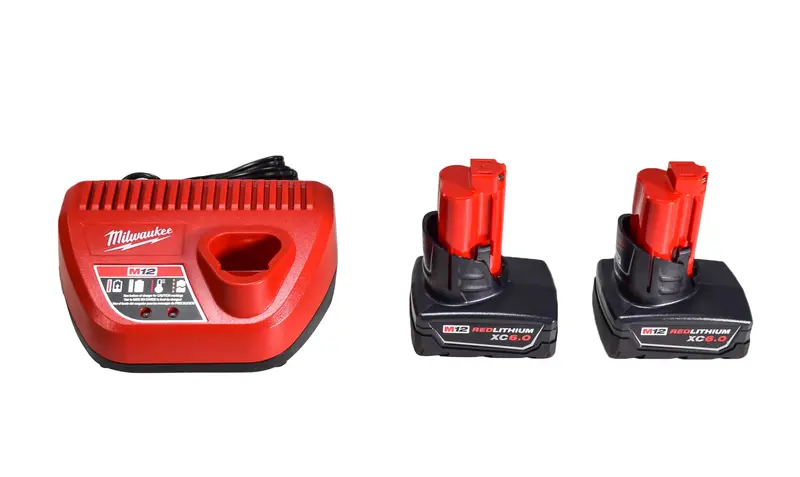 Milwaukee M12 12V Lithium-Ion 6.0Ah Battery & Charger Kit – Two Redlithium Xc Extended-Capacity Batteries + Rapid Charger 1