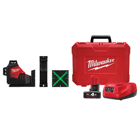 Milwaukee M12 3-Plane Self-Leveling Laser Kit With 4.0Ah Battery And Carrying Case 1