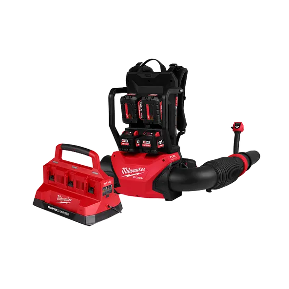 Milwaukee M18 Fuel Dual-Battery Backpack Blower Kit – Includes 4X 12.0Ah Batteries + Bonus Redemption 1