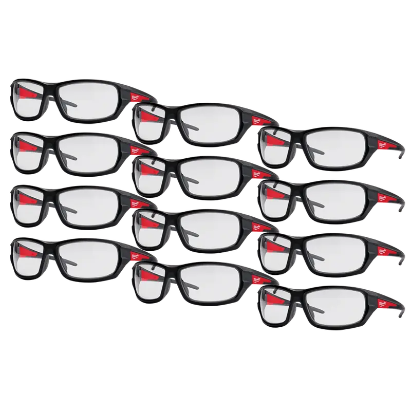 Milwaukee Performance Clear Safety Glasses – 12-Pair Pack With Enhanced Optics (Model 48732920A) 1