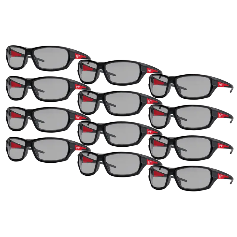 Milwaukee Performance Grey Safety Glasses – 12-Pair Pack With Anti-Fog Lens (Model 48732125A) 1