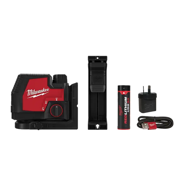 Milwaukee Redlithium Usb Rechargeable Cross-Line Laser Kit – 3.0Ah Battery & Hard Case 1