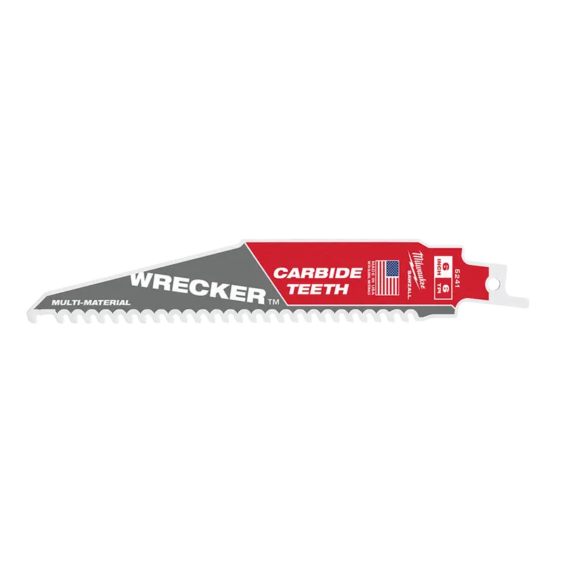 Milwaukee Sawzall The Wrecker Carbide-Tipped Demolition Blade – 150 Mm (6″), 6 Tpi, Single-Pack 1