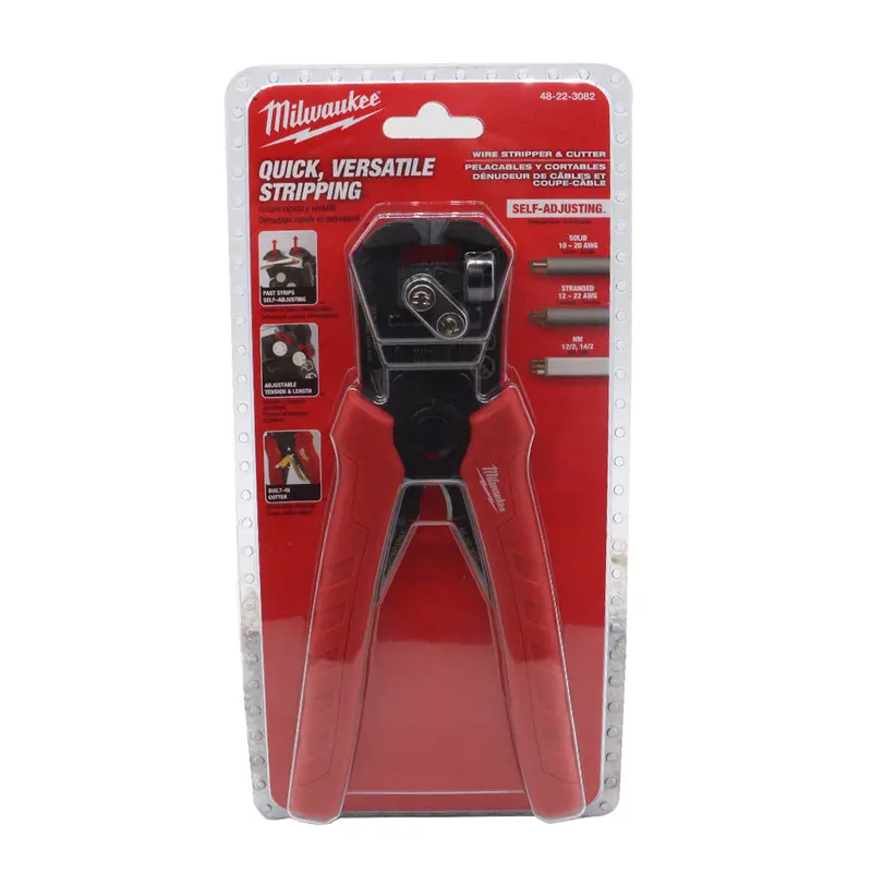 Milwaukee Self-Adjusting Wire Stripper & Cutter – 10–20 Awg Solid / 12–22 Awg Stranded / 12/2–14/2 Nm Cable, Depth Stop & Adjustable Tension 1