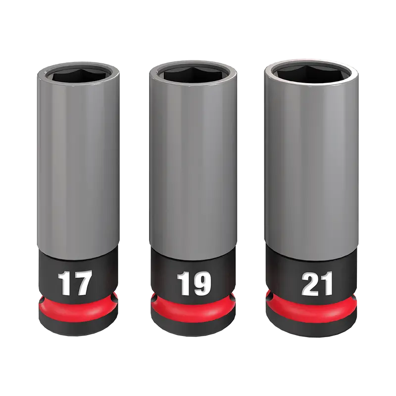 Milwaukee Shockwave 1/2" Drive 3-Piece Lug Nut Socket Set (17Mm, 19Mm, 21Mm) – Model 49667830 1