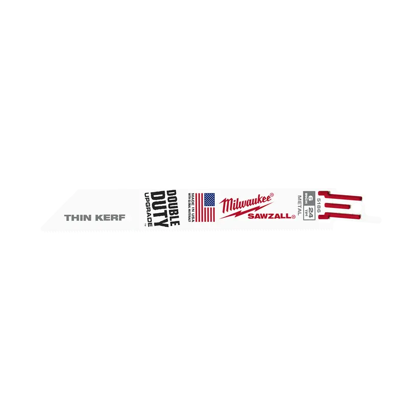 Milwaukee Thin-Kerf Metal-Cutting Reciprocating Saw Blade – 150Mm (6") | 24 Tpi | 5-Pack 1